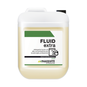 Fluid Extra è un detergente liquido ad alta concentrazione per lavastoviglie professionali