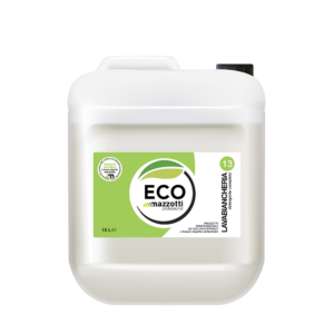 Eco Lavabiancheria è un detergente liquido completo ecologico ideale per i lavaggi a medie temperature (30°-60°). Rimuove lo sporco e protegge le fibre.