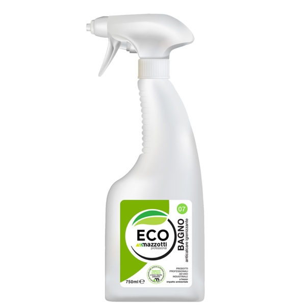 Detergente anticalcare per la pulizia dei sanitari, Eco Bagno rimuove facilmente lo sporco, i residui di saponi e cosmetici, proteggendo le superfici.