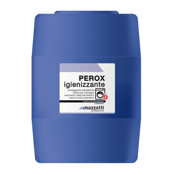 Perox Igienizzante è un candeggiante liquido con caratteristiche disinfettanti, realizzato con una speciale formula a base di acido peracetico e ossigeno attivo