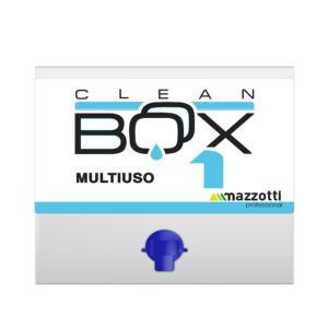 Clean Box è un detergente multiuso ideale per la pulizia di vetri, specchi e altre superfici lucide. Pronto all'uso, asciuga in fretta e non si risciacqua.